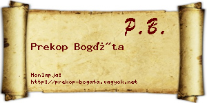 Prekop Bogáta névjegykártya